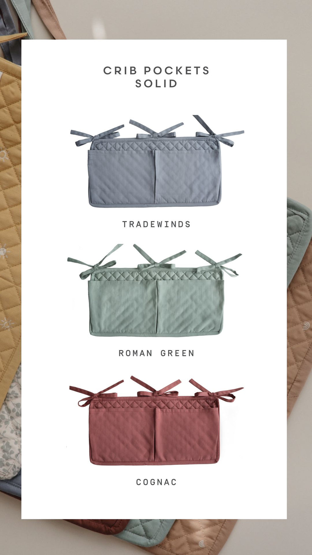 Mushie lovytės kišenė „Crib Pocket“ – Roman Green