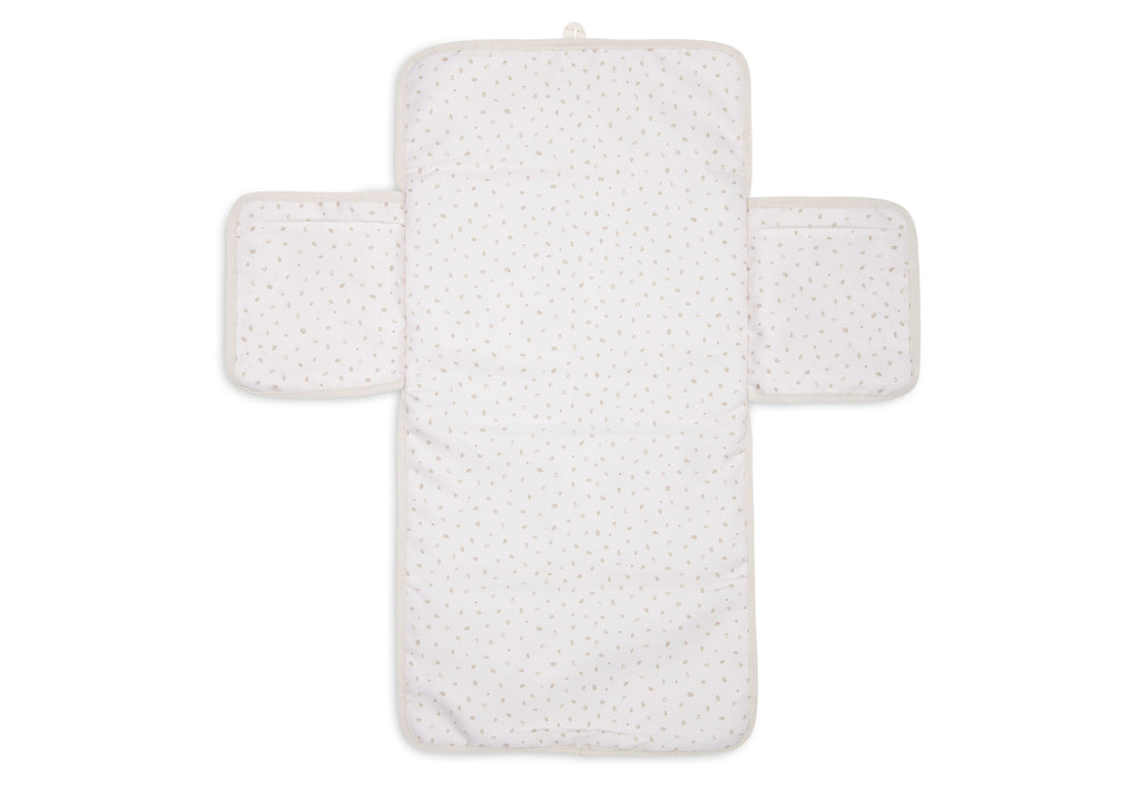 Nešiojamas vystymo kilimėlis su kišenėlėmis „Cloudy Rib“, avižinės spalvos