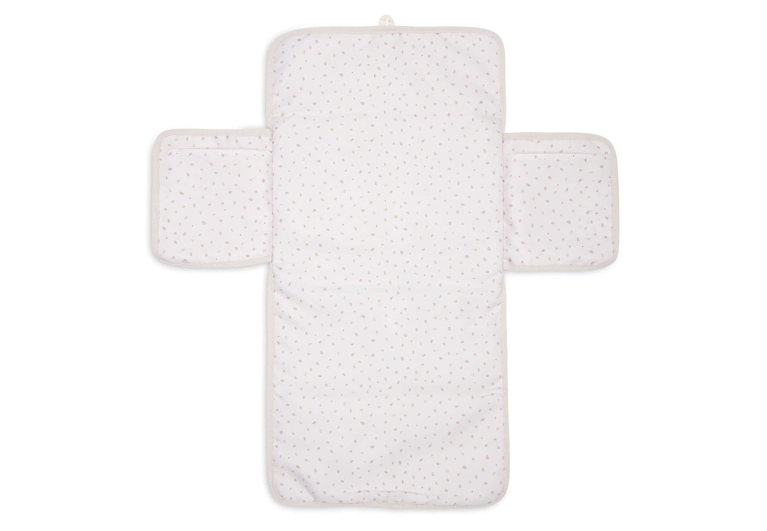 Nešiojamas vystymo kilimėlis su kišenėlėmis „Cloudy Rib“, avižinės spalvos