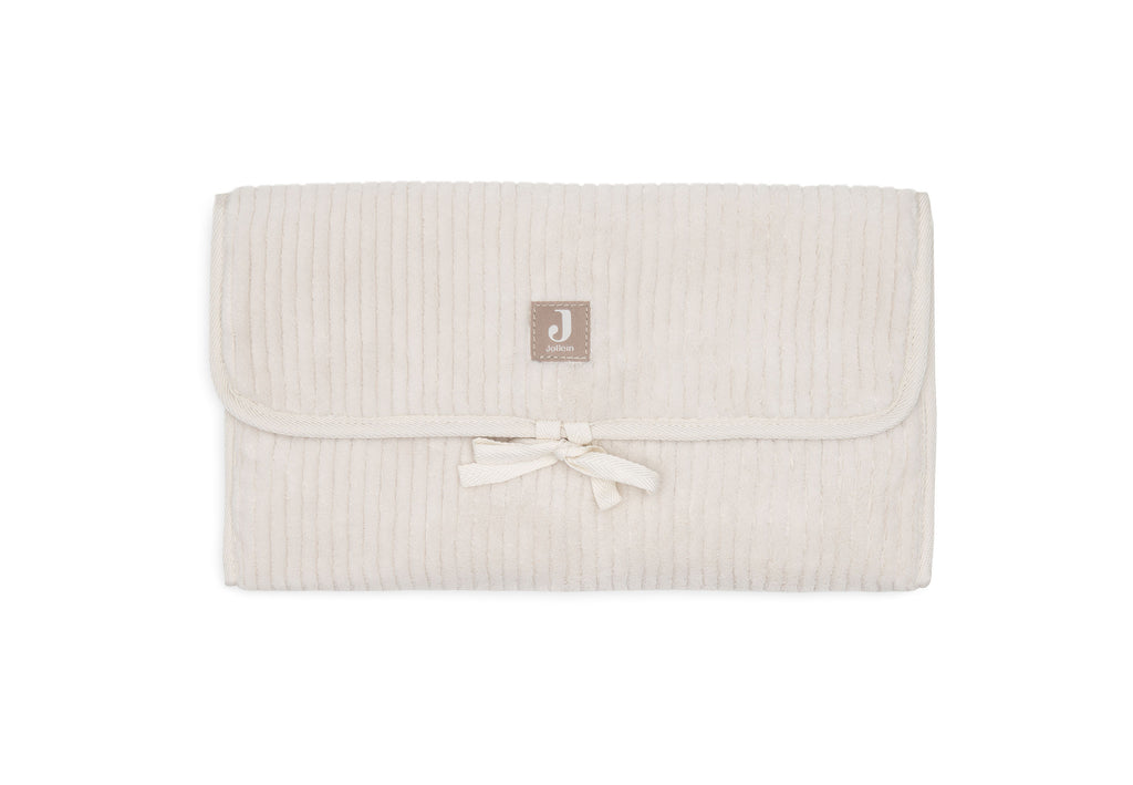 Nešiojamas vystymo kilimėlis su kišenėlėmis „Cloudy Rib“, avižinės spalvos