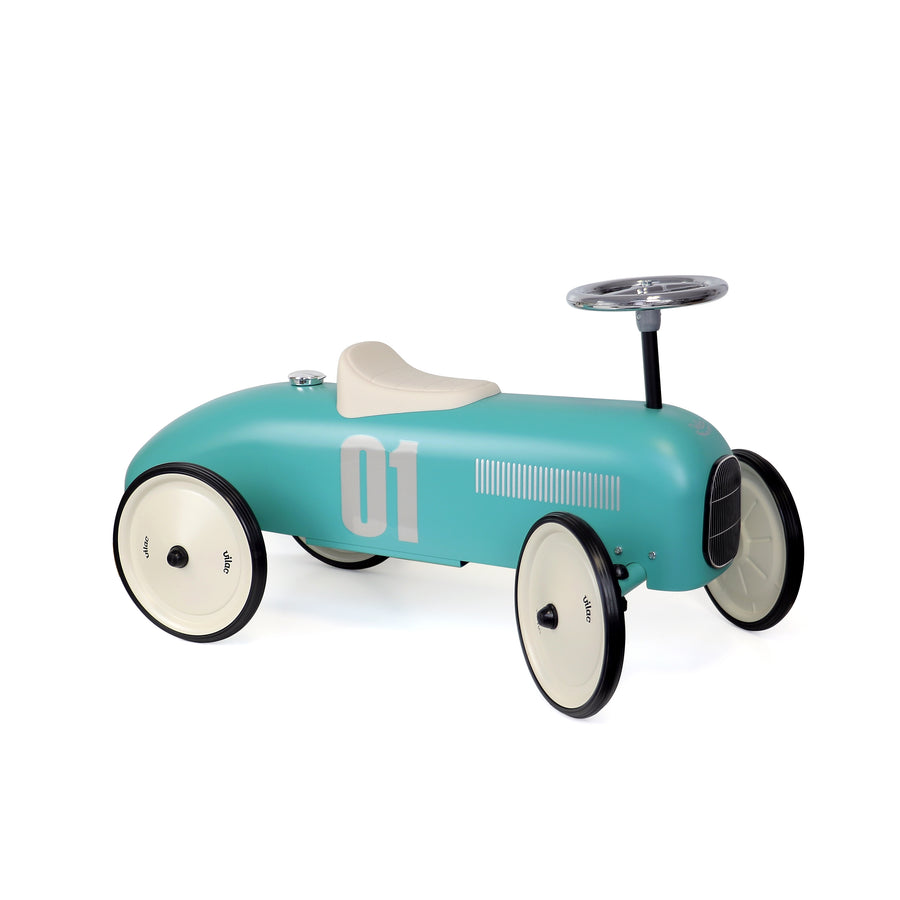 VILAC vintažinė metalinė paspiriama mašinėlė, žydra (Blue Aqua)