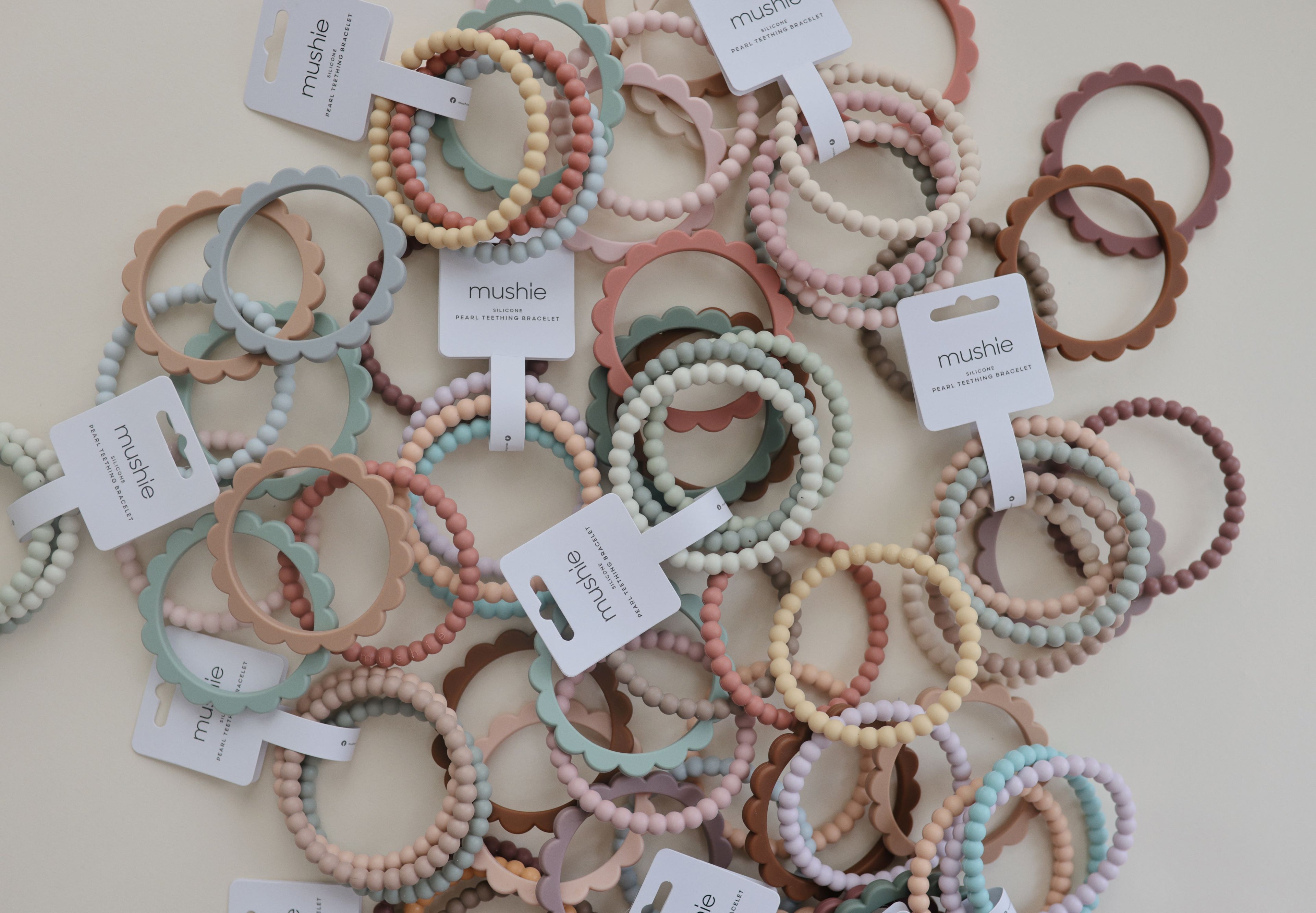 Kramtukų apyrankės „Pearl“, 3 vnt. – Mellow/Terracotta/Periwinkle