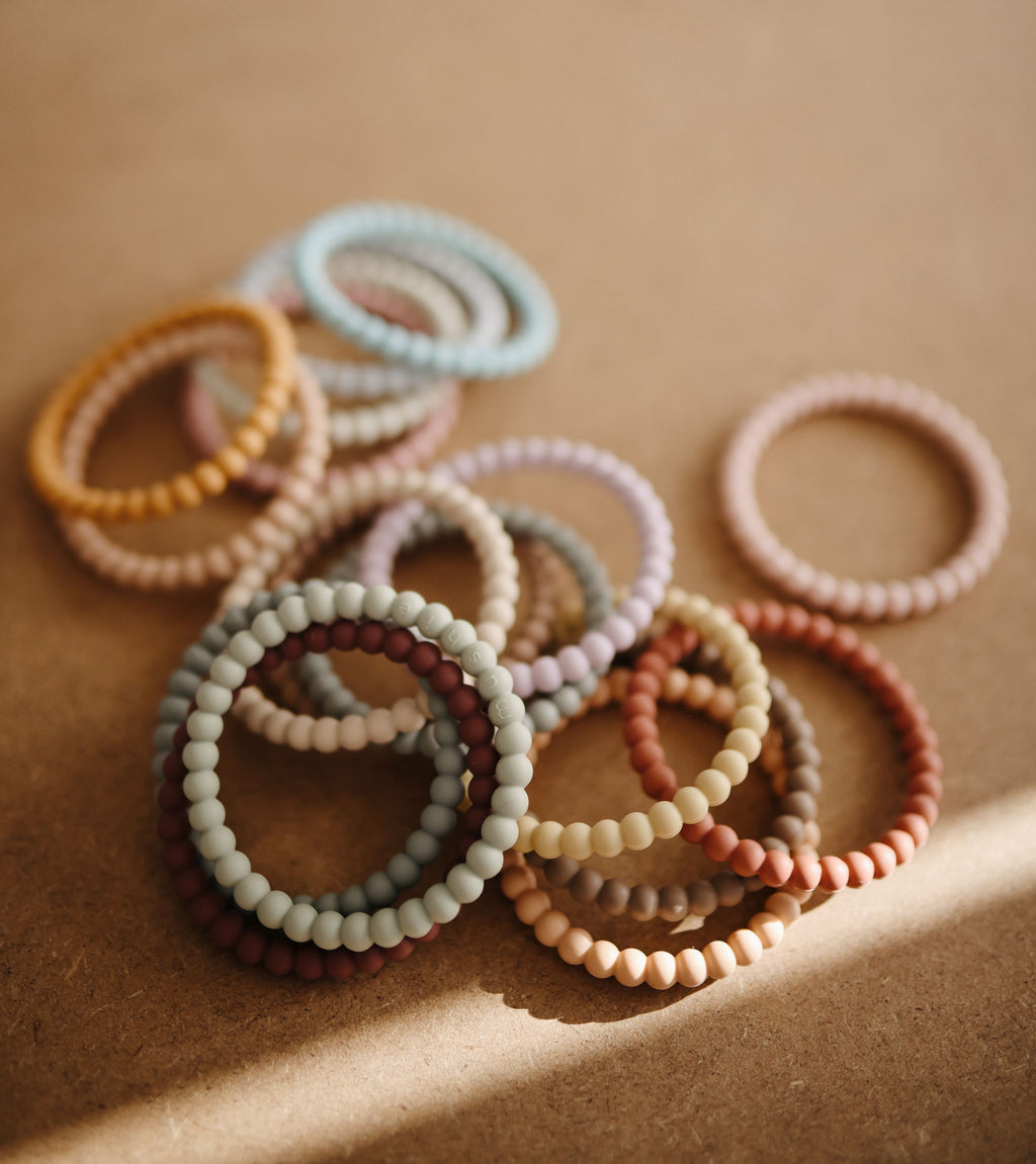 Kramtukų apyrankės „Pearl“, 3 vnt. – Mellow/Terracotta/Periwinkle