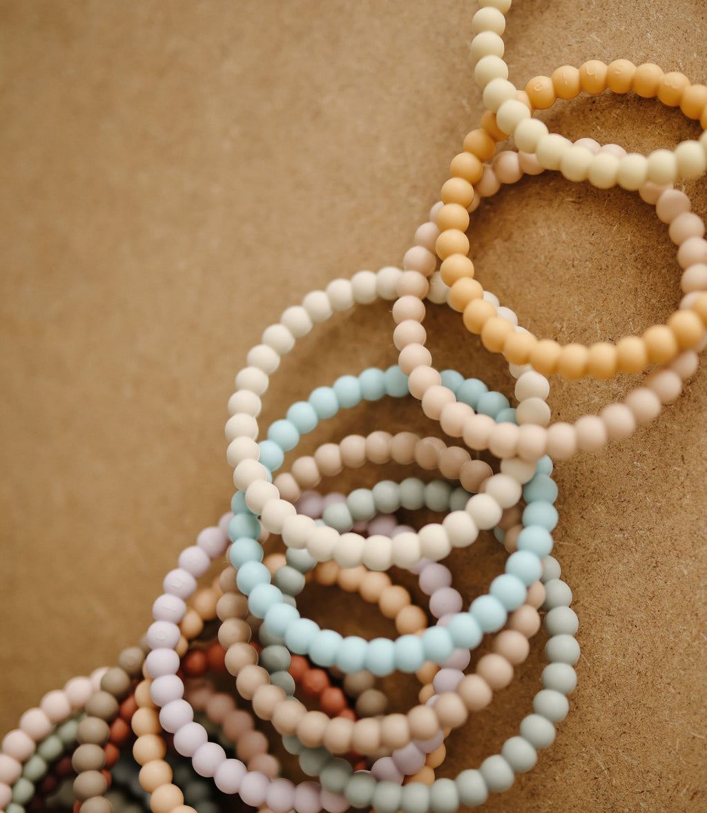 Kramtukų apyrankės „Pearl“, 3 vnt. – Berry/Marigold/Khaki