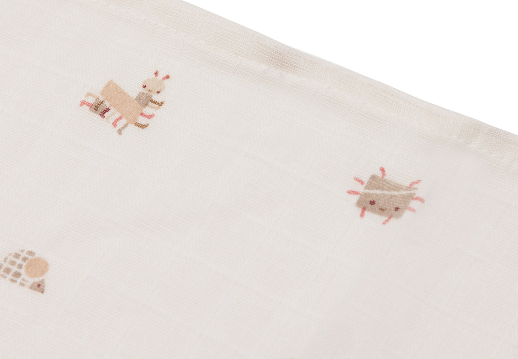 Muslino šluostės burnytei 31×31cm, 3 vnt., įvairiaspalvė