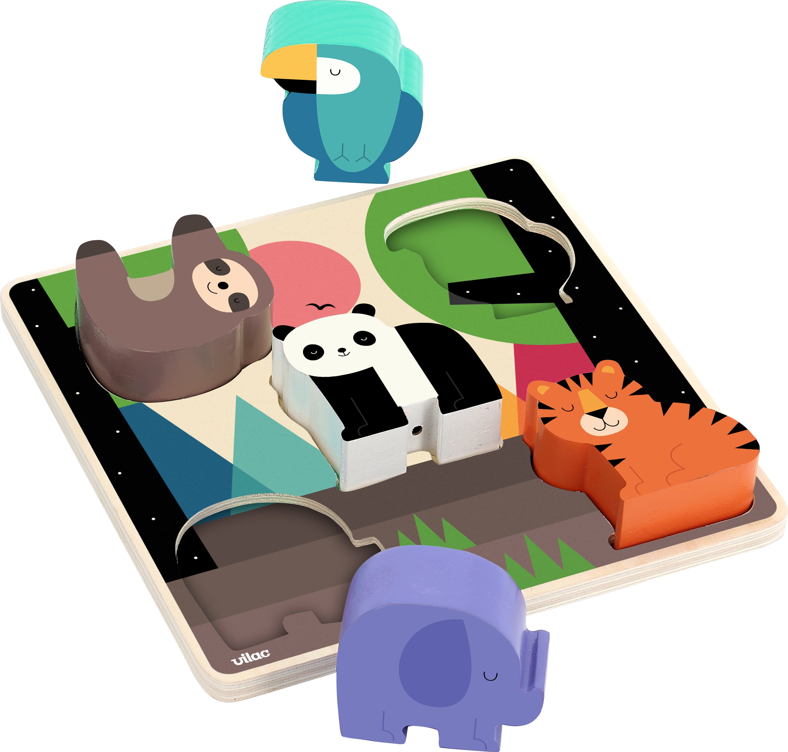 Garsinė medinė dėlionė „Džiunglės“ (Andy Westface)