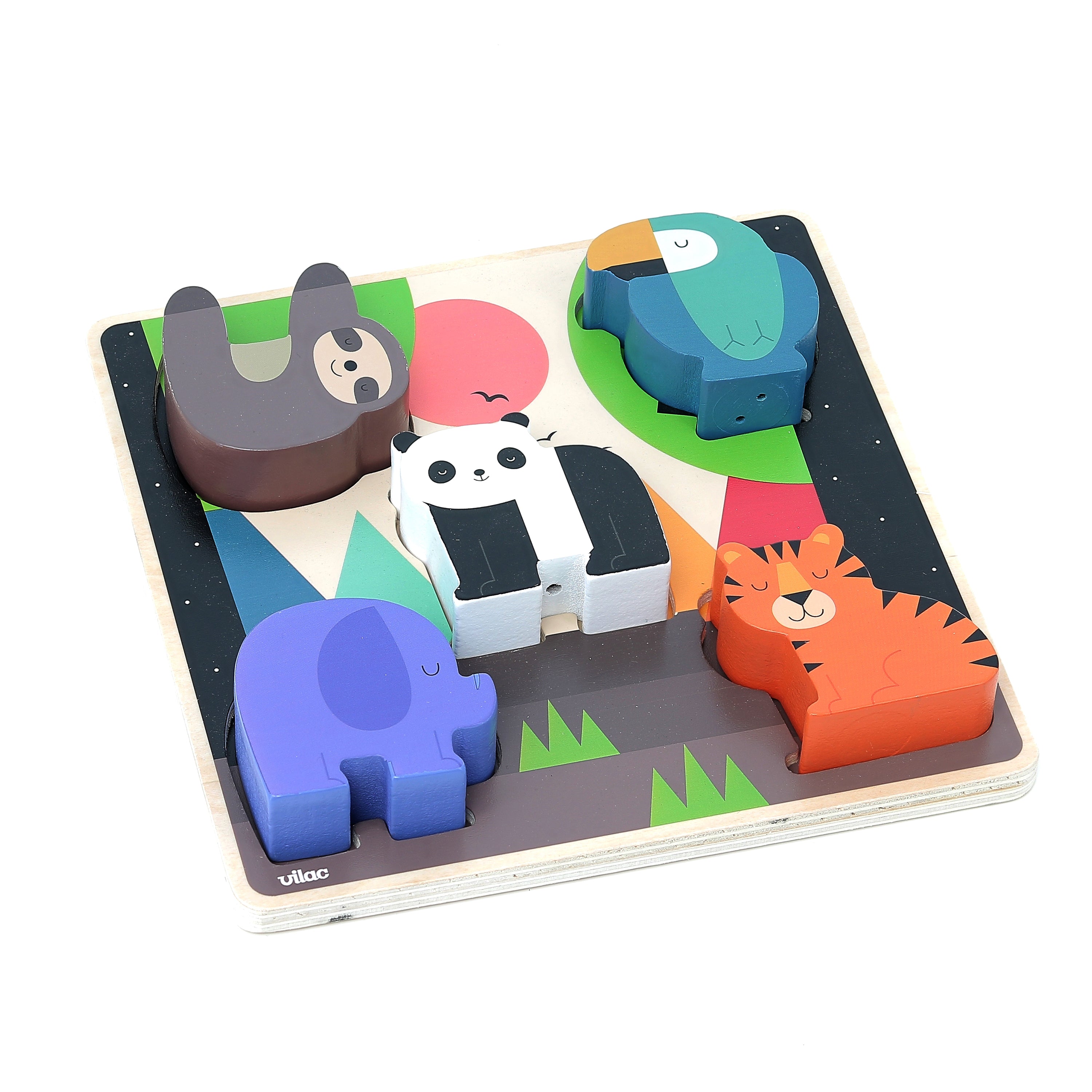 Garsinė medinė dėlionė „Džiunglės“ (Andy Westface)