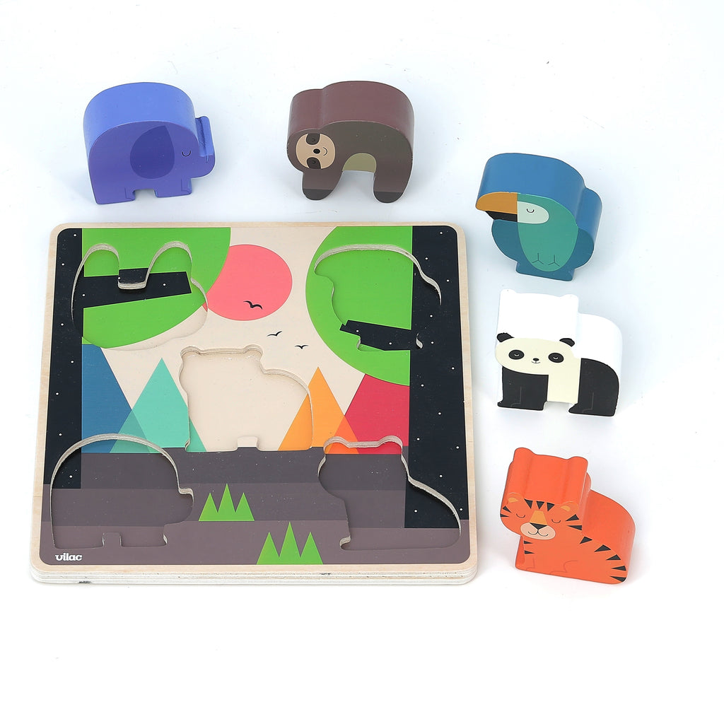 Garsinė medinė dėlionė „Džiunglės“ (Andy Westface)