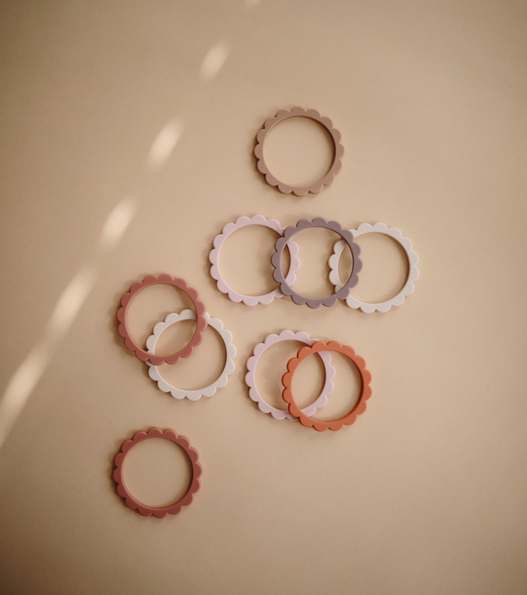 Kramtukų apyrankės „Flower“, 3 vnt. – Blush/Rose/Shifting Sand