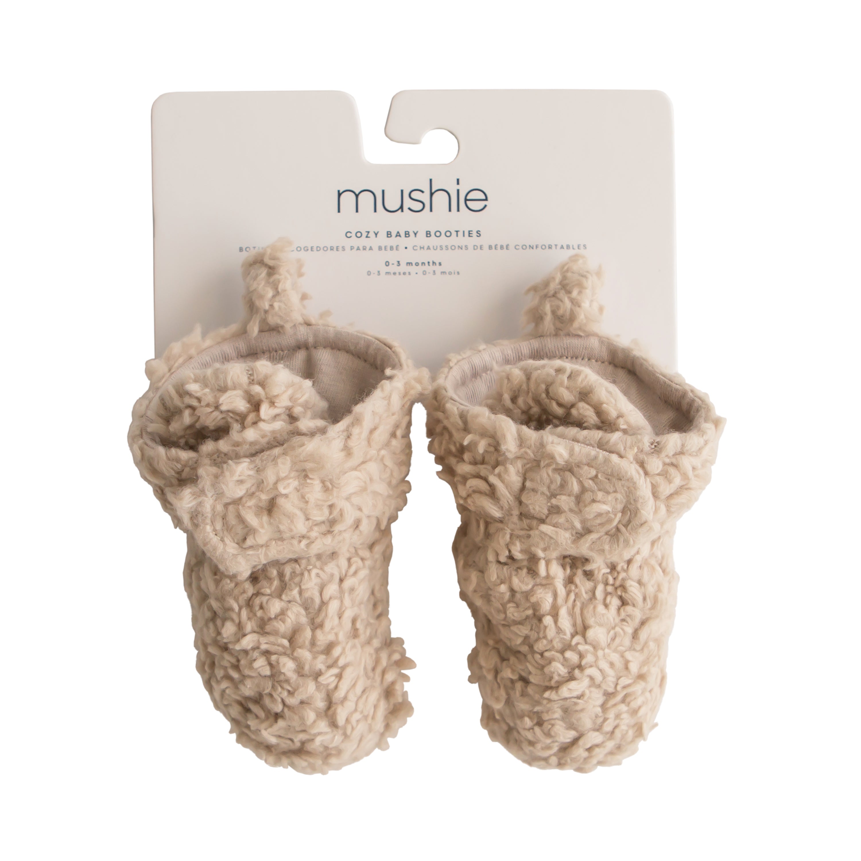 Mushie kūdikio batukai „Cozy Baby Booties“, Oatmeal, 6–9 mėn.