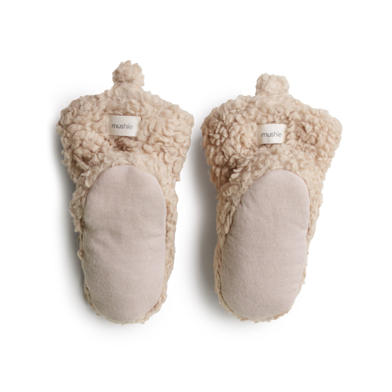Mushie kūdikio batukai „Cozy Baby Booties“, Oatmeal, 6–9 mėn.
