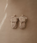 Mushie kūdikio batukai „Cozy Baby Booties“, Oatmeal, 6–9 mėn.