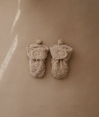Mushie kūdikio batukai „Cozy Baby Booties“, Oatmeal, 6–9 mėn.