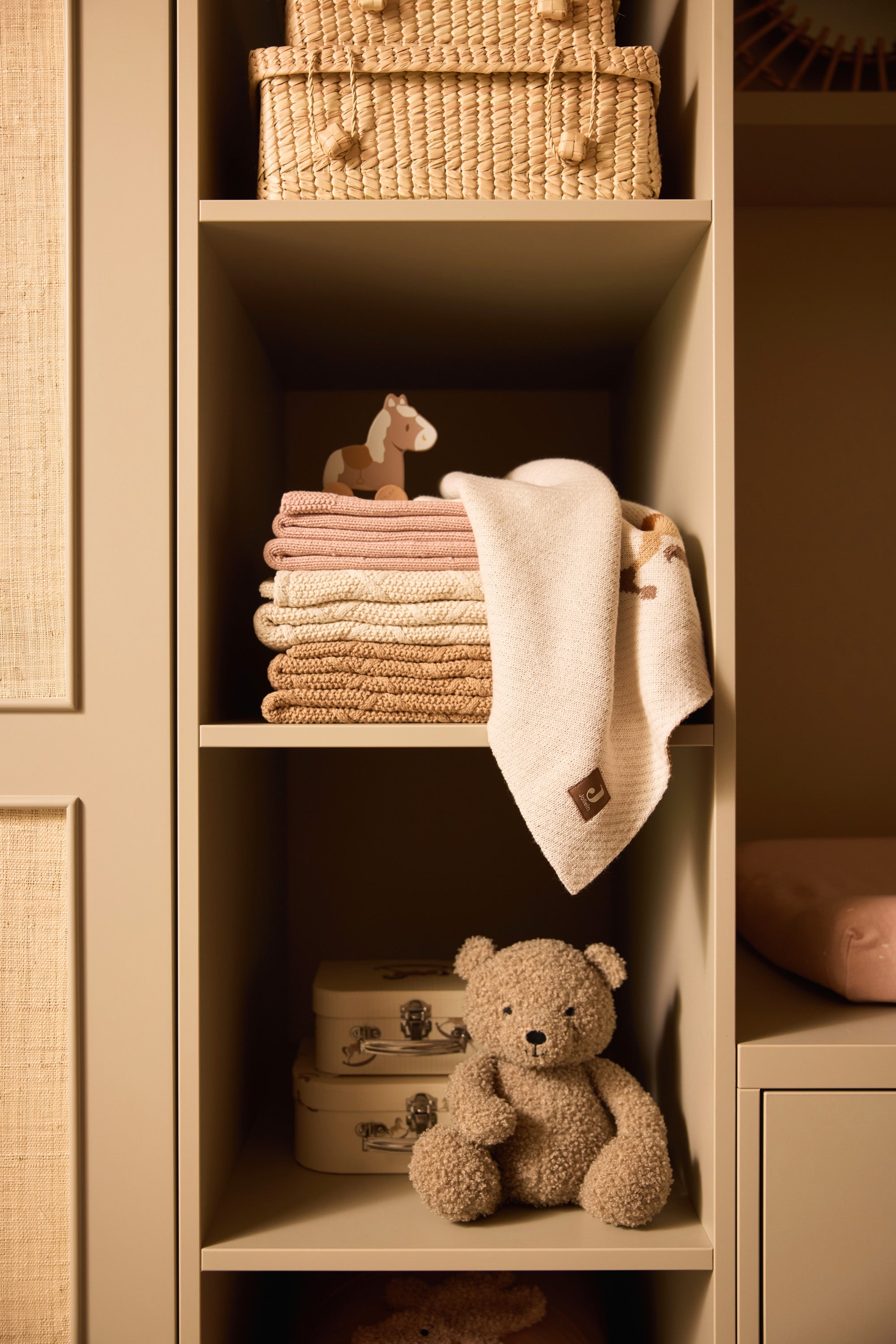 Anklodė Cradle 75x100cm Check Knit, avižinės spalvos