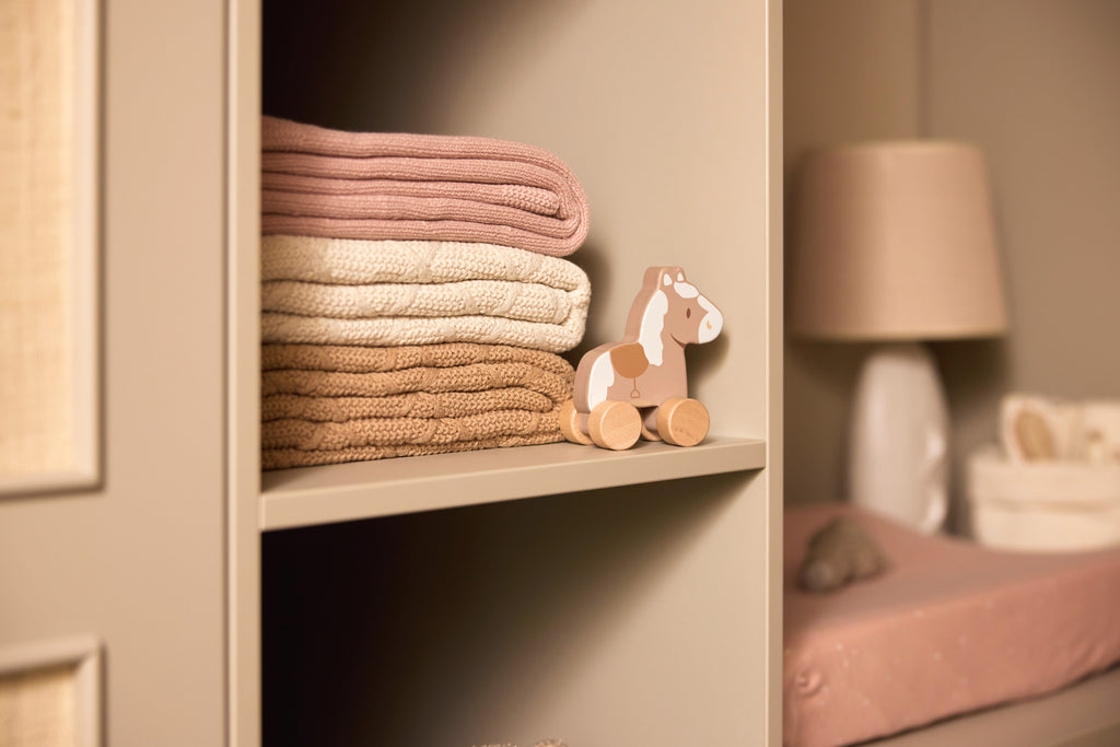 Anklodė Cradle 75x100cm Check Knit, avižinės spalvos