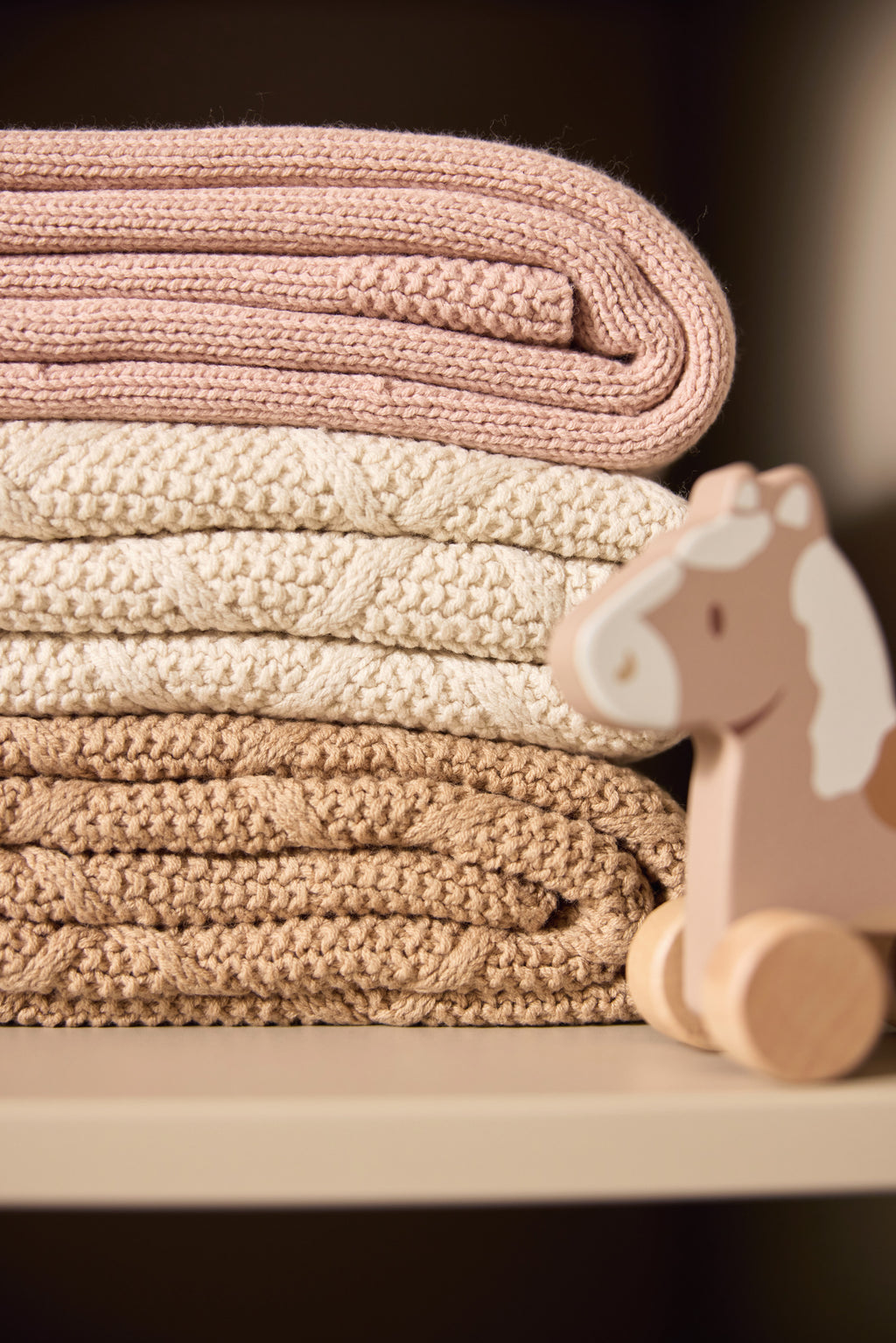 Anklodė Cradle 75x100cm Check Knit, avižinės spalvos