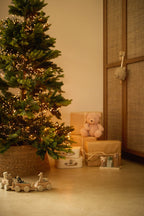 Medinis dėliojamas bokštelis, įvairiaspalvis