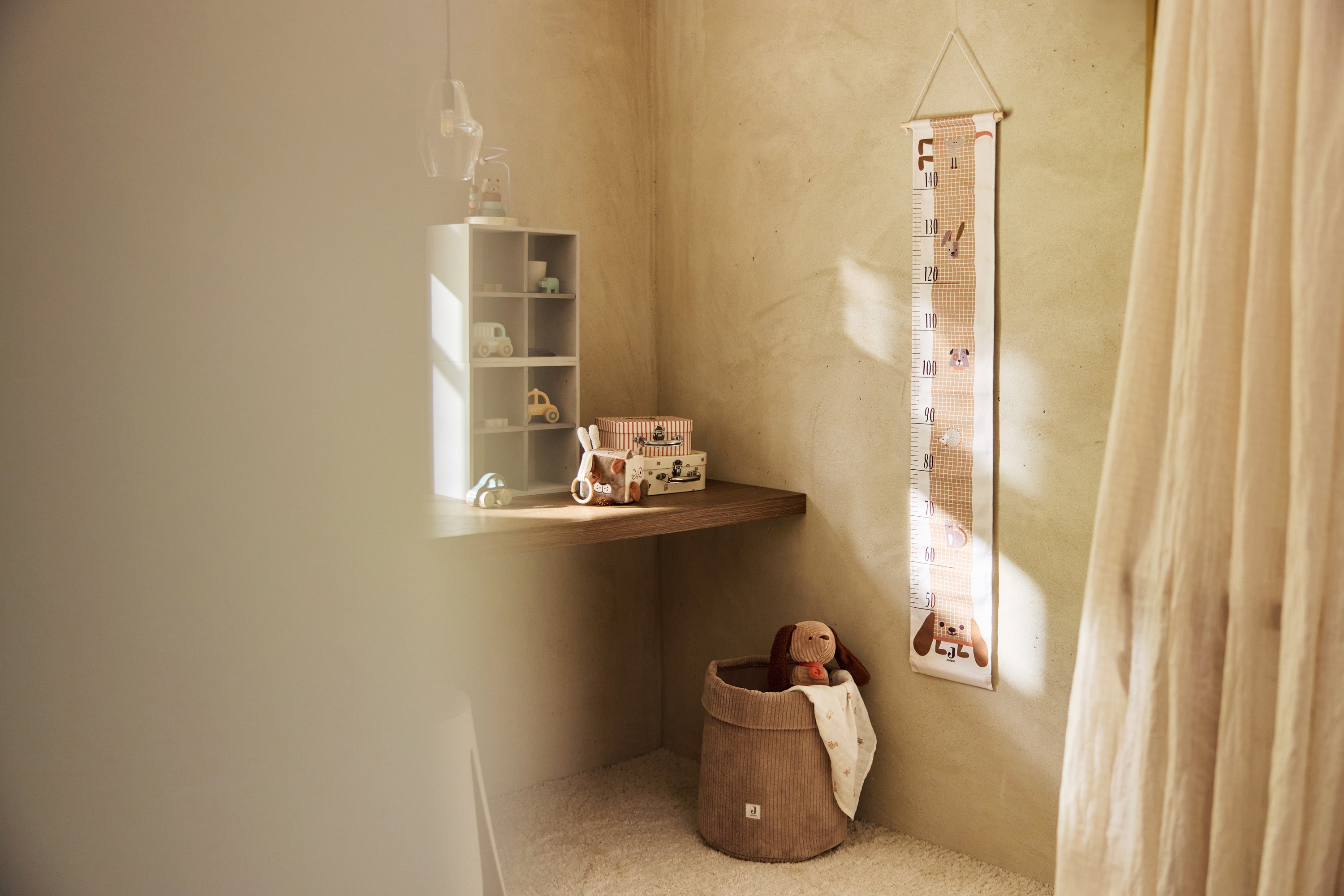 Daiktų krepšelis „Cloudy Rib“, kavos su pienu spalvos