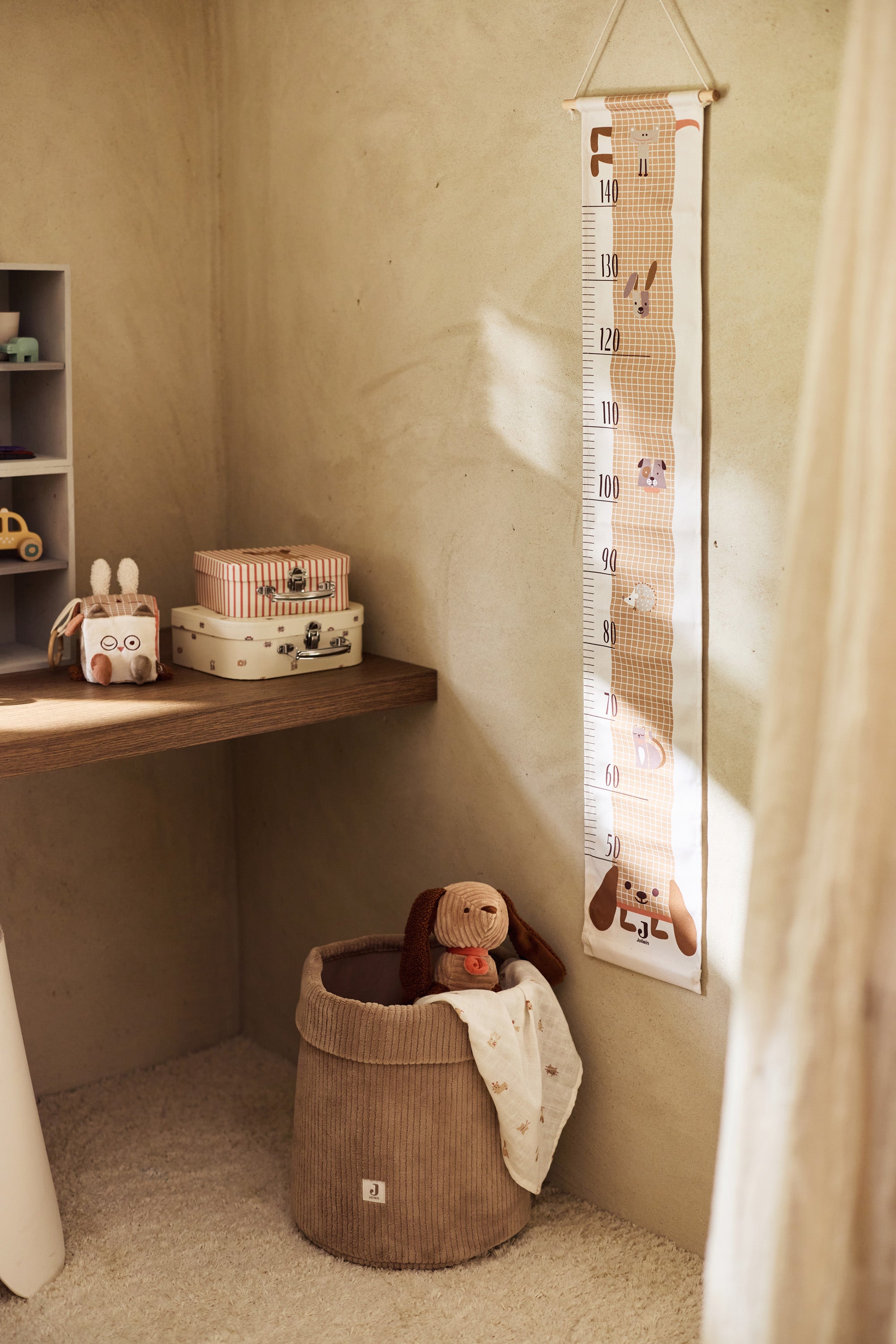 Daiktų krepšelis „Cloudy Rib“, kavos su pienu spalvos