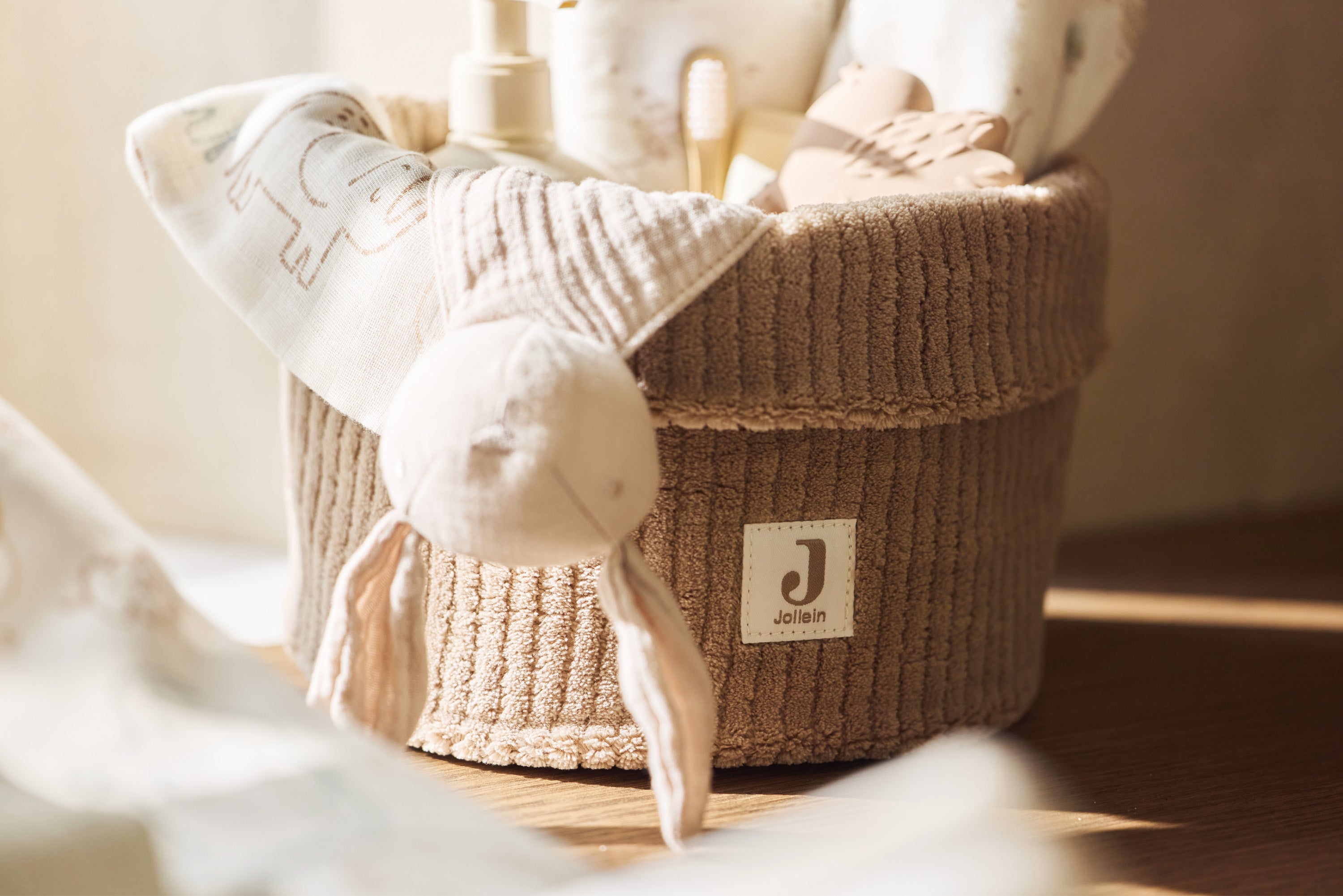 Daiktų krepšelis „Cloudy Rib“, kavos su pienu spalvos