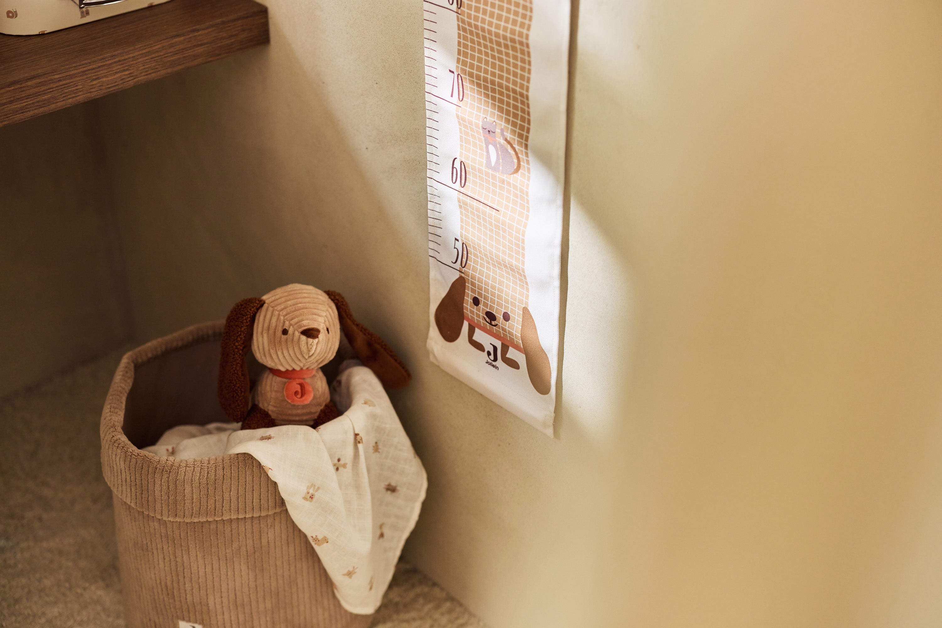 Daiktų krepšelis „Cloudy Rib“, kavos su pienu spalvos