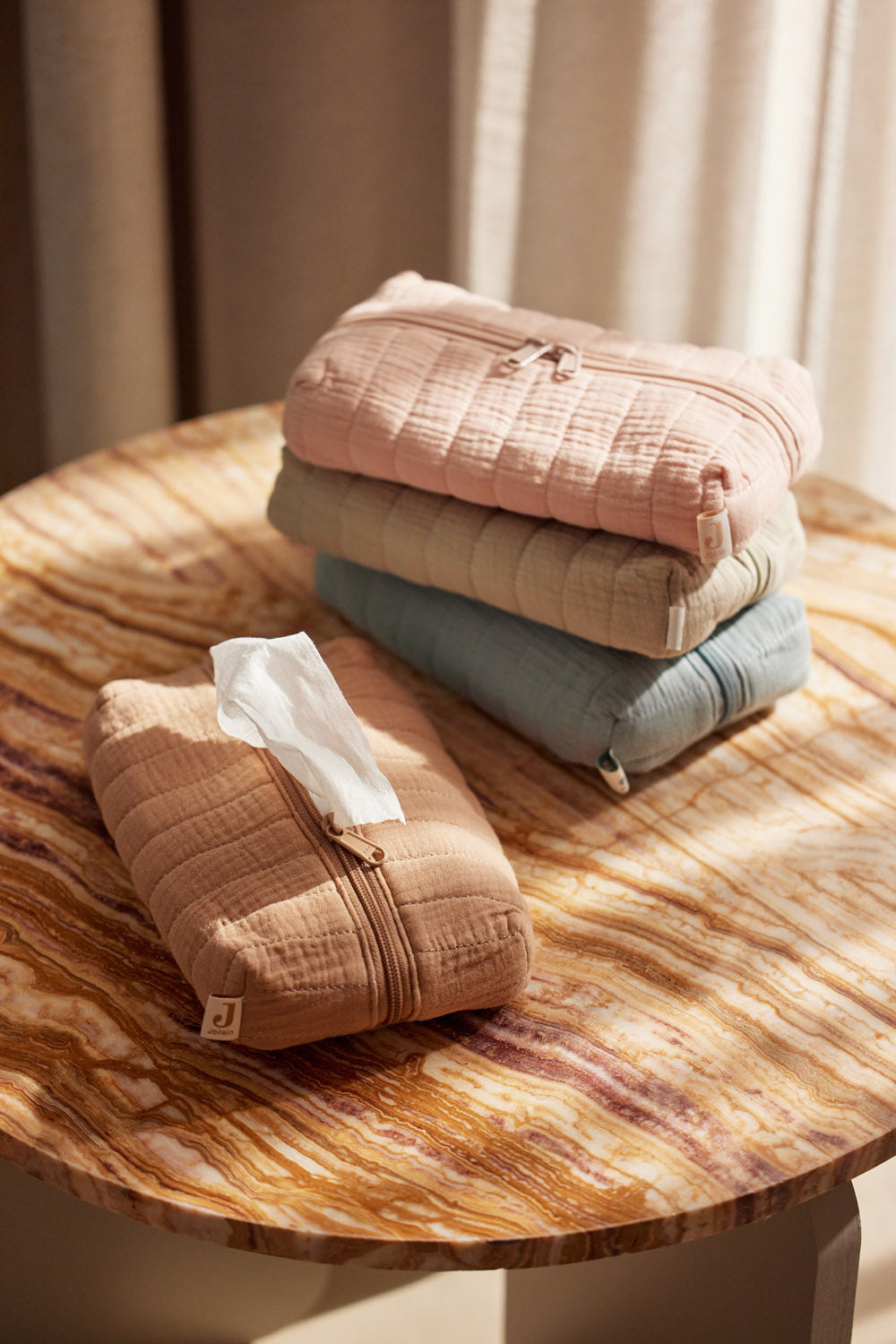 Drėgnų servetėlių dėklas (muslinas), biskvito spalvos