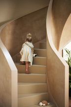 Maudymosi pončas (dryžuotas) (frotė) (GOTS), alyvuogių žalios spalvos