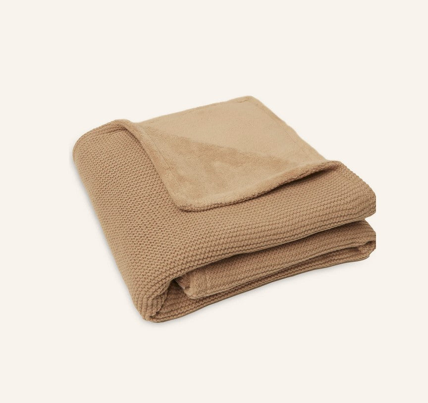 Megzta antklodė 75x100cm Basic Knit, biskvito spalvos