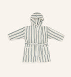 Vaikiškas chalatas 3–4 m. (dryžuotas) (frotė) (GOTS), jūros žalios spalvos