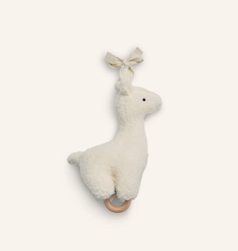 Muzikinis pakabinamas žaisliukas – lama, balkšvos spalvos