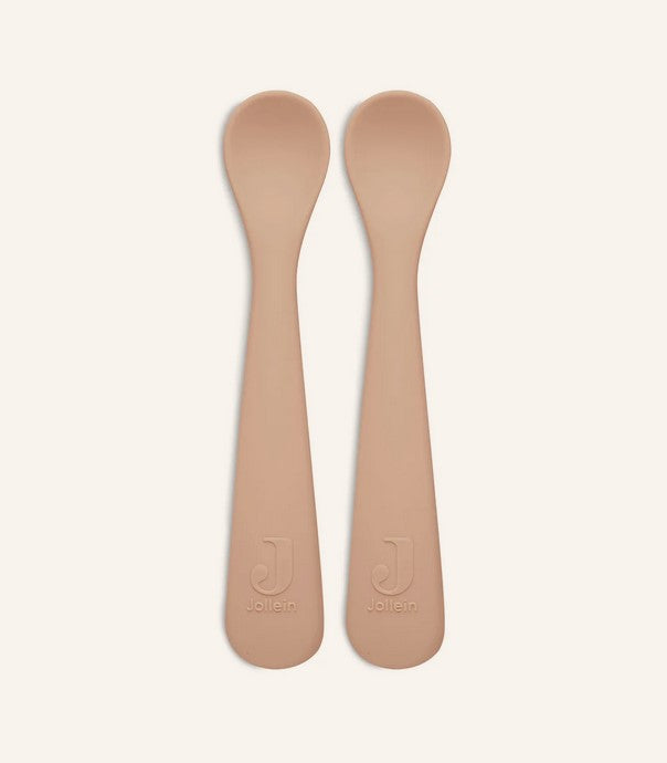 Silikoniniai šaukšteliai, 2 vnt., švelniai rožinės spalvos