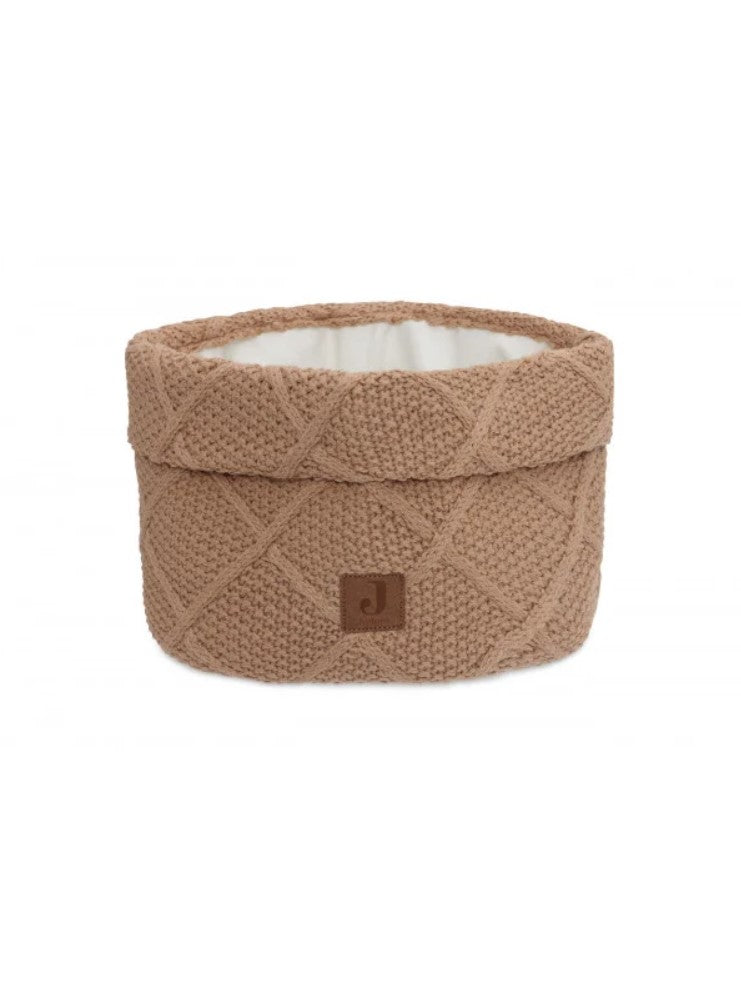 Vystymo stalo krepšelis „Check Knit“, biskvito spalvos