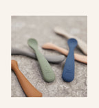 Silikoniniai šaukšteliai, 2 vnt., švelniai rožinės spalvos