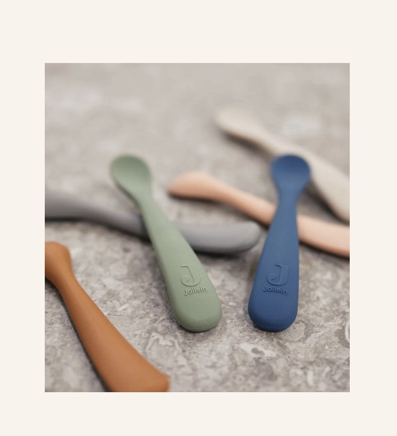 Silikoniniai šaukšteliai, 2 vnt., švelniai rožinės spalvos