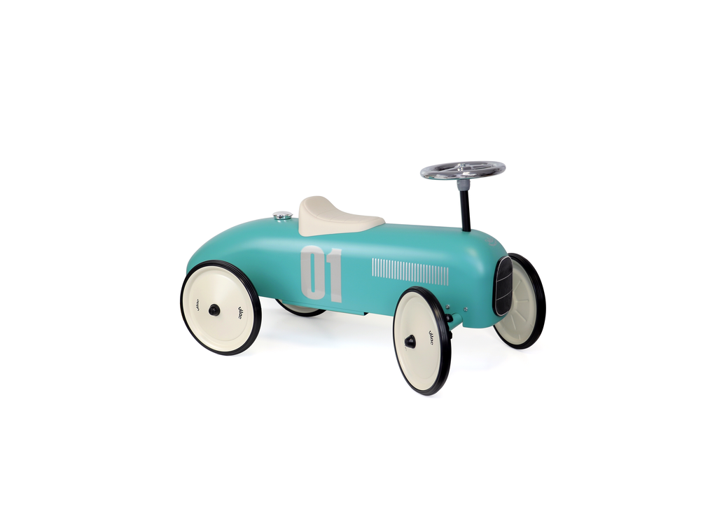 Vintažinė metalinė paspiriama mašinėlė (Blue Aqua)