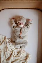 Storai megztos kelnės „Chunky Knit Pants“ – Beige, 6–9 mėn.