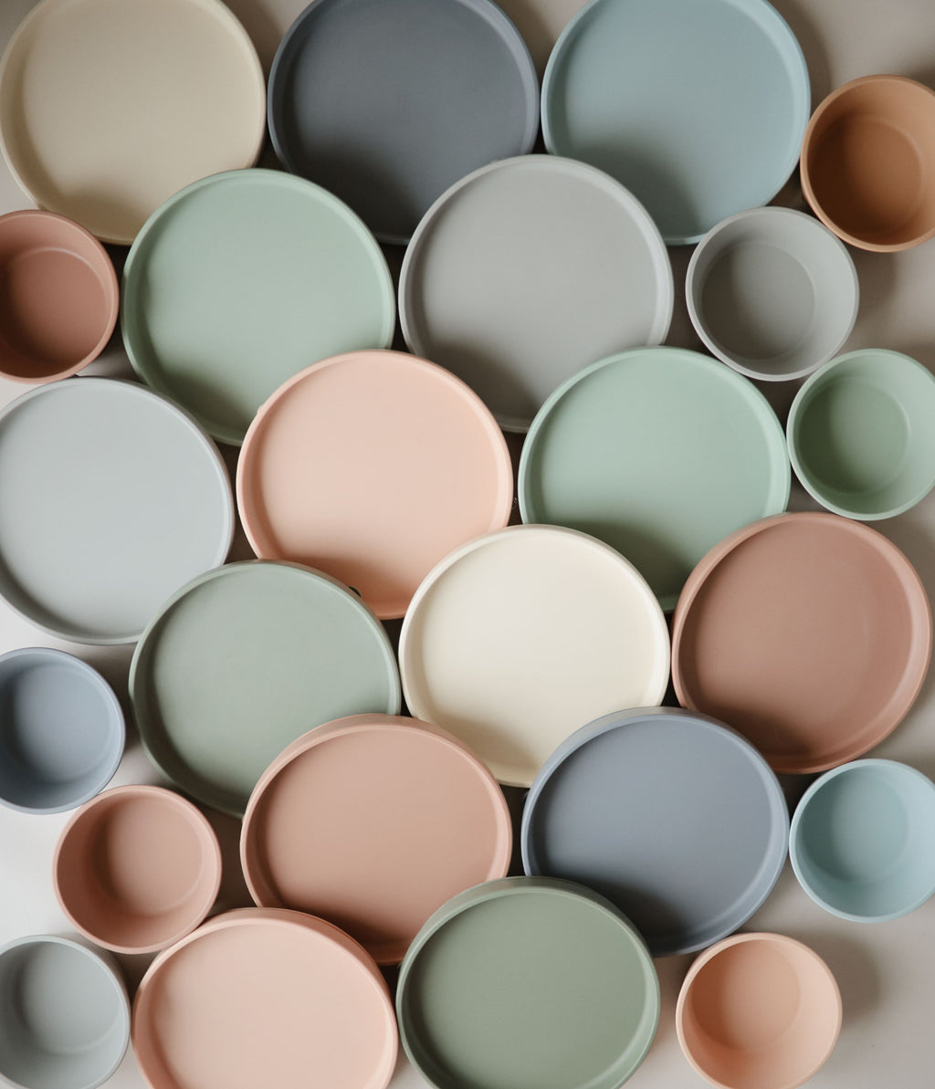 Klasikinė silikoninė lėkštė „Classic Suction Plate“ – Stone