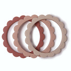 Kramtukų apyrankės „Flower“, 3 vnt. – Blush/Rose/Shifting Sand