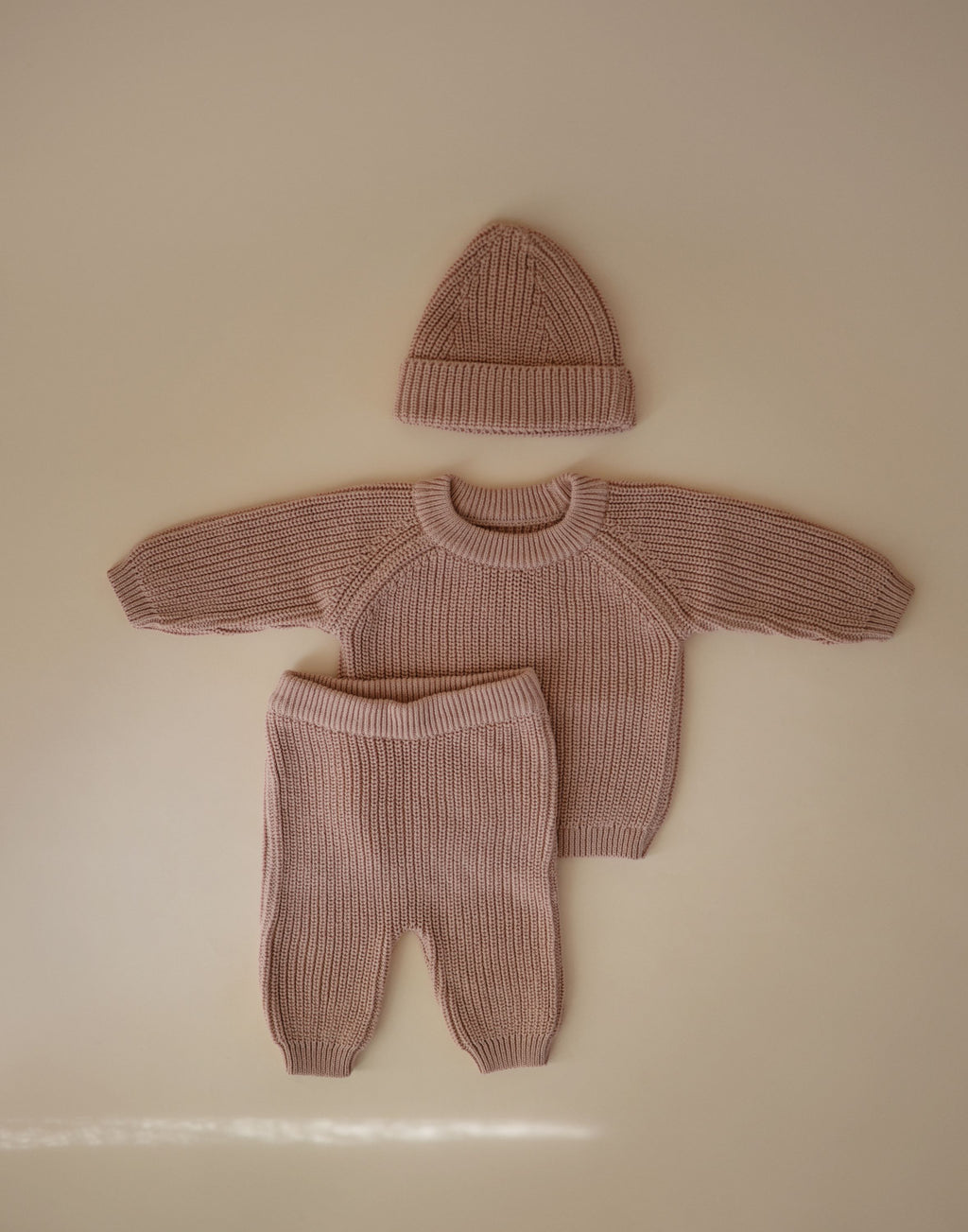 Storai megztas megztinis „Chunky Knit Sweater“ – Blush, 6–9 mėn.