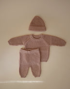 Storai megzta kepurė „Chunky Knit Beanie“ – Blush, 3–6 mėn.