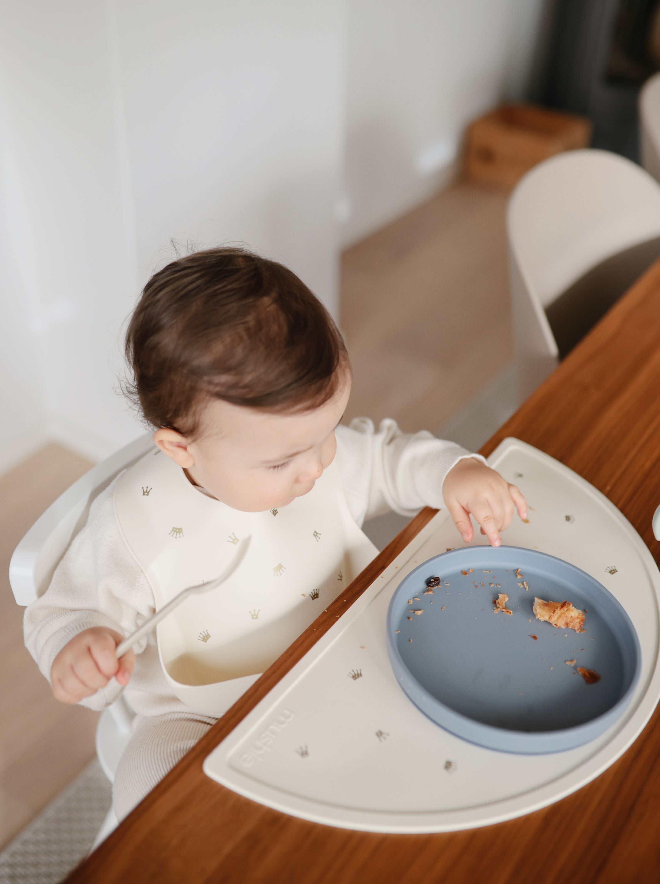 Klasikinė silikoninė lėkštė „Classic Suction Plate“ – Stone