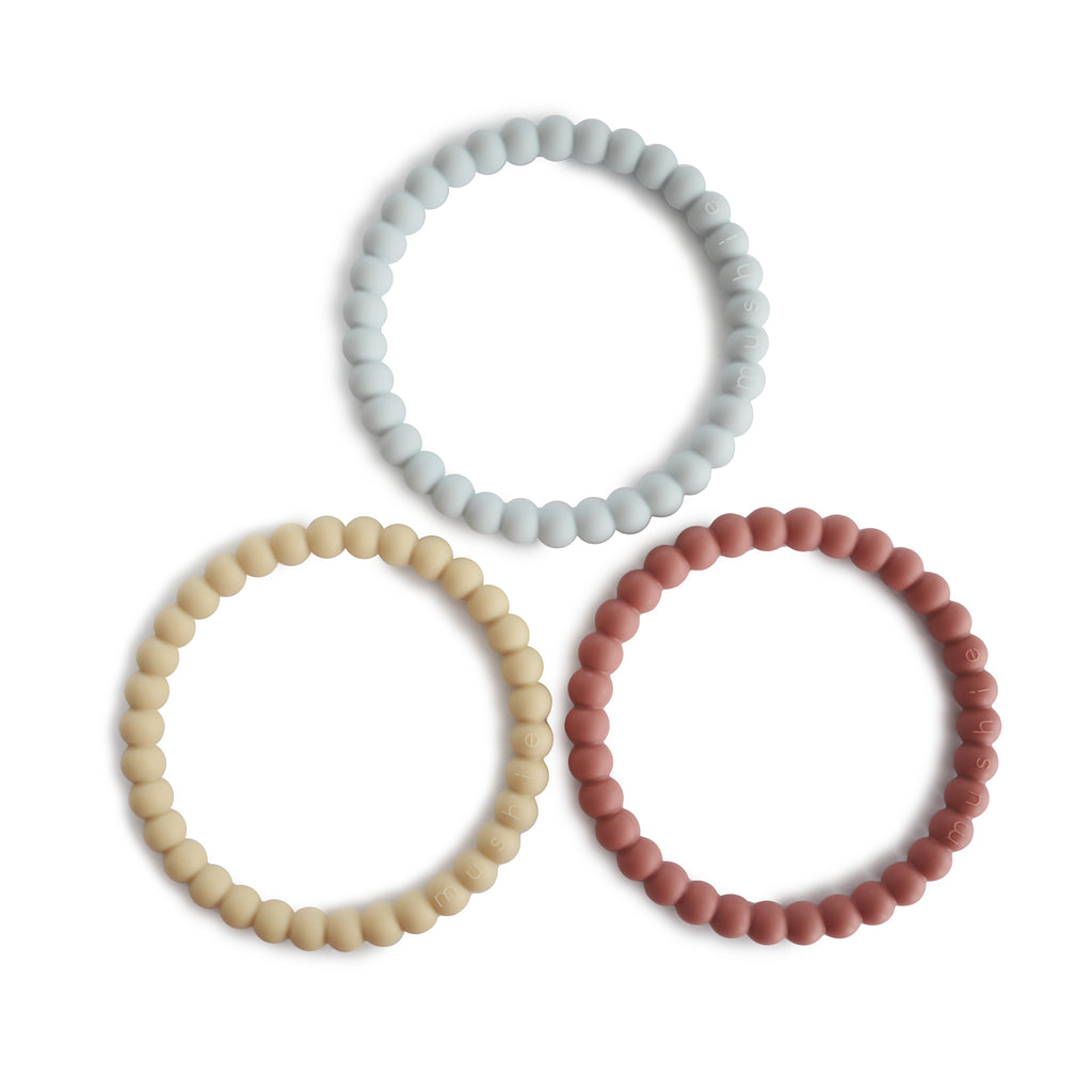 Kramtukų apyrankės „Pearl“, 3 vnt. – Mellow/Terracotta/Periwinkle