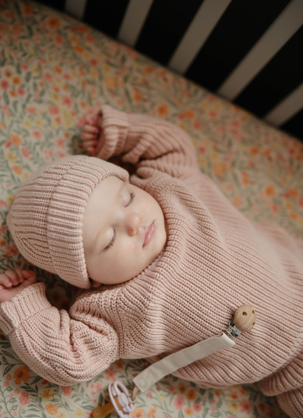 Storai megztas megztinis „Chunky Knit Sweater“ – Blush, 6–9 mėn.