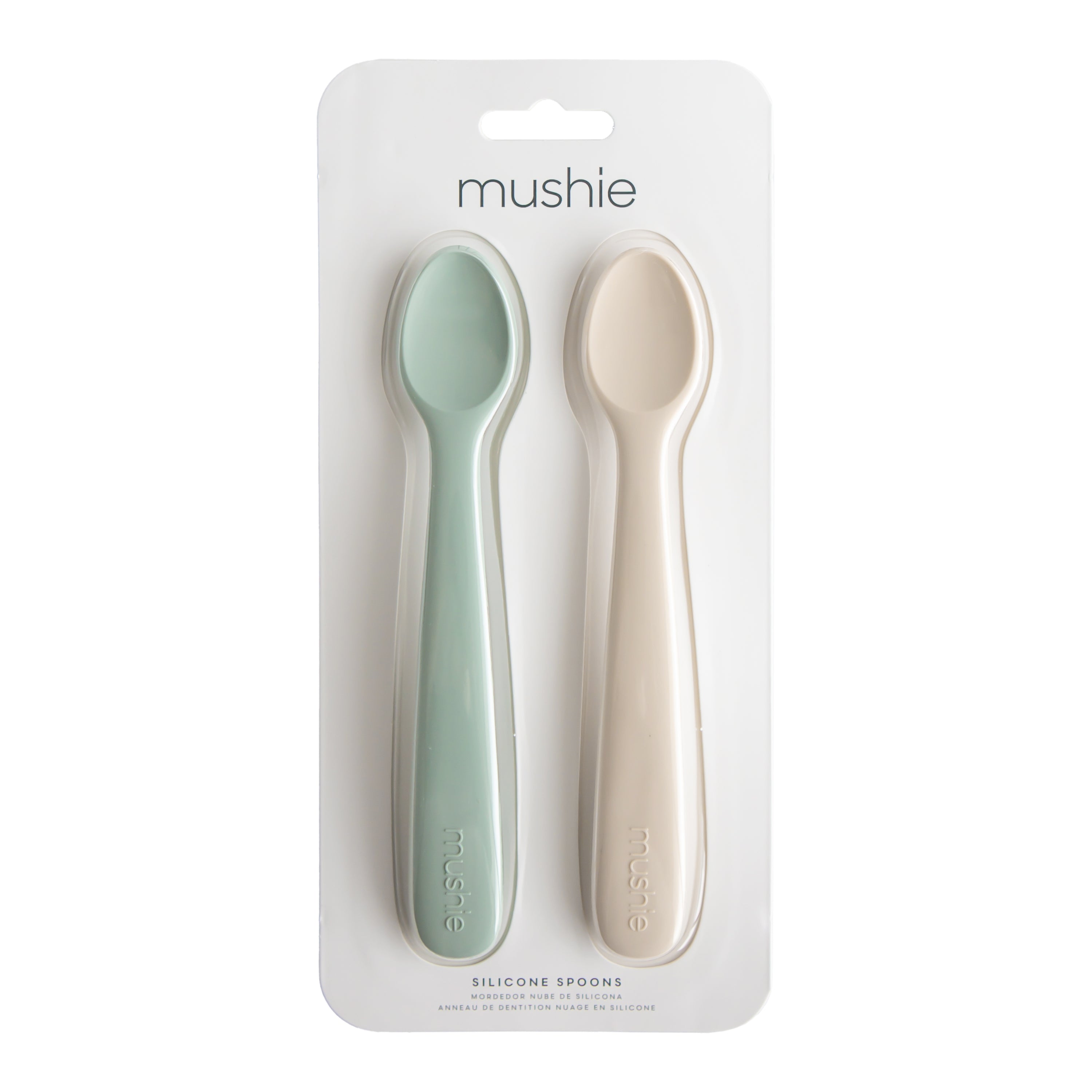 Silikoniniai maitinimo šaukšteliai „Feeding Spoons“, 2 vnt. – Blush/Shifting Sand