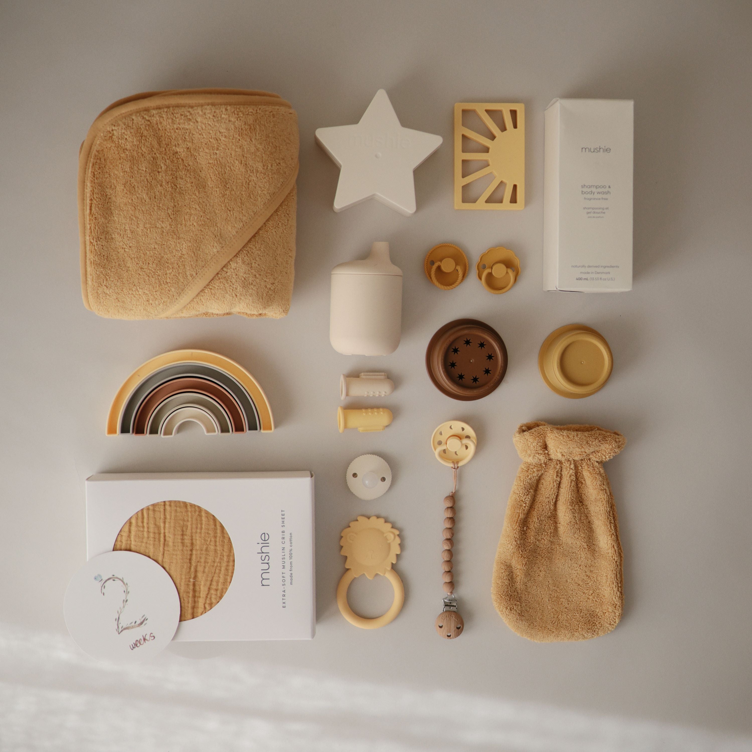 Mushie vonios pirštinės, 2 vnt. – Fall Yellow