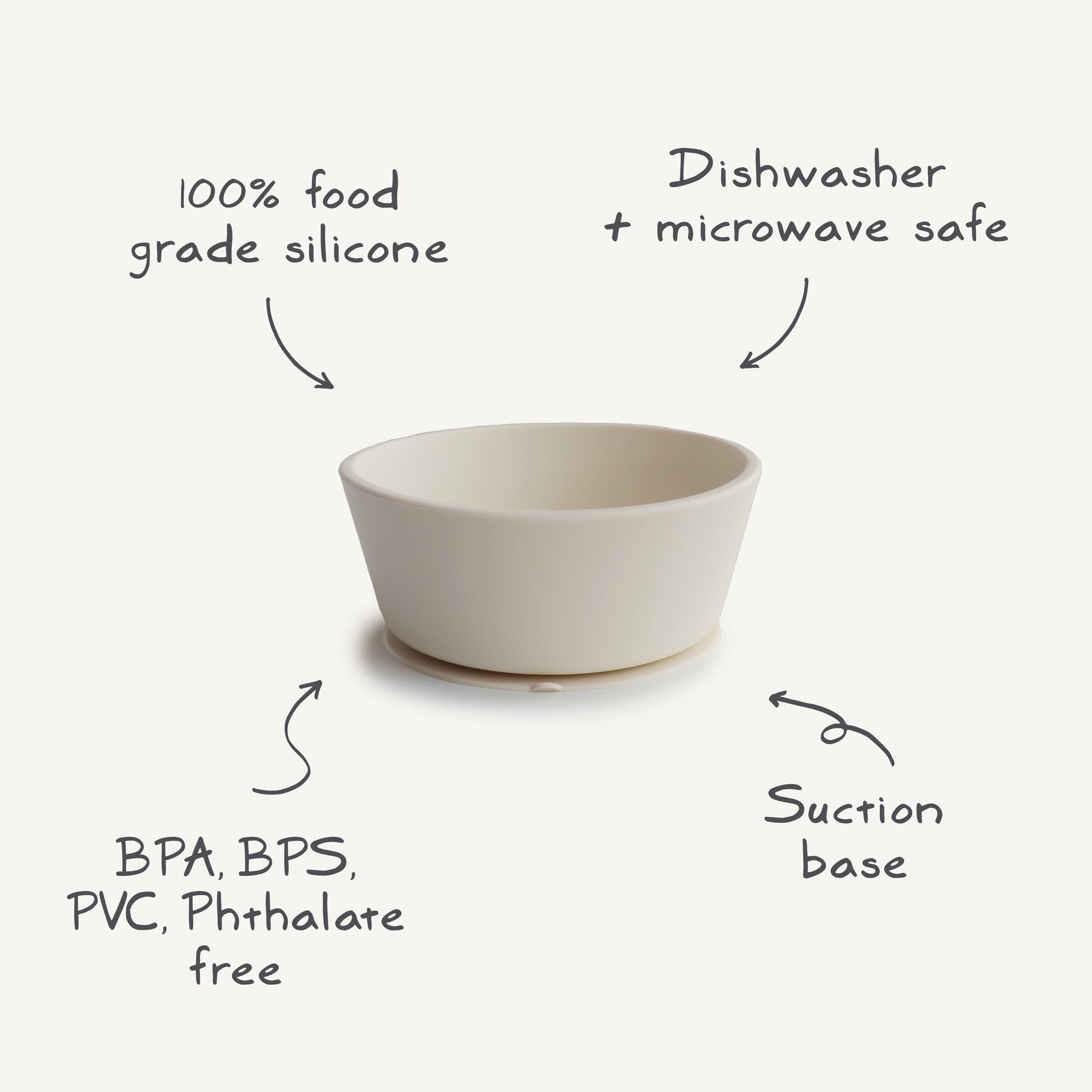 Silikoninė lėkštė „Suction Bowl“ – Stone
