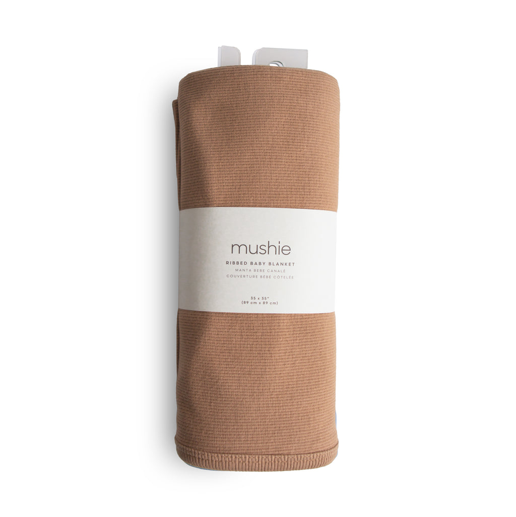 Mushie rumbuotas kūdikio pledukas „Ribbed Blanket“ – Tan