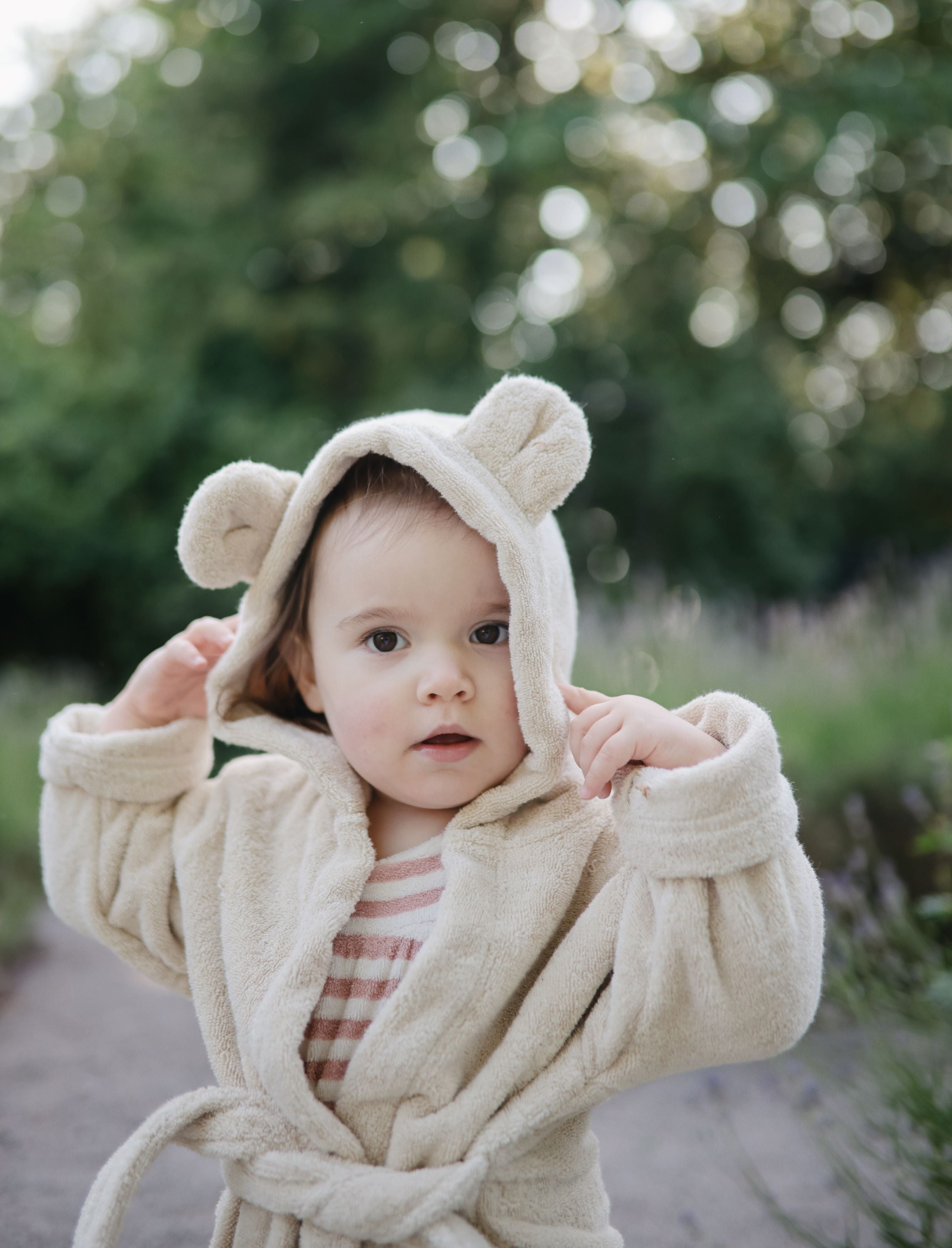 Mushie meškiuko chalatas „Bear Robe“ – Fog, 2–4 m.