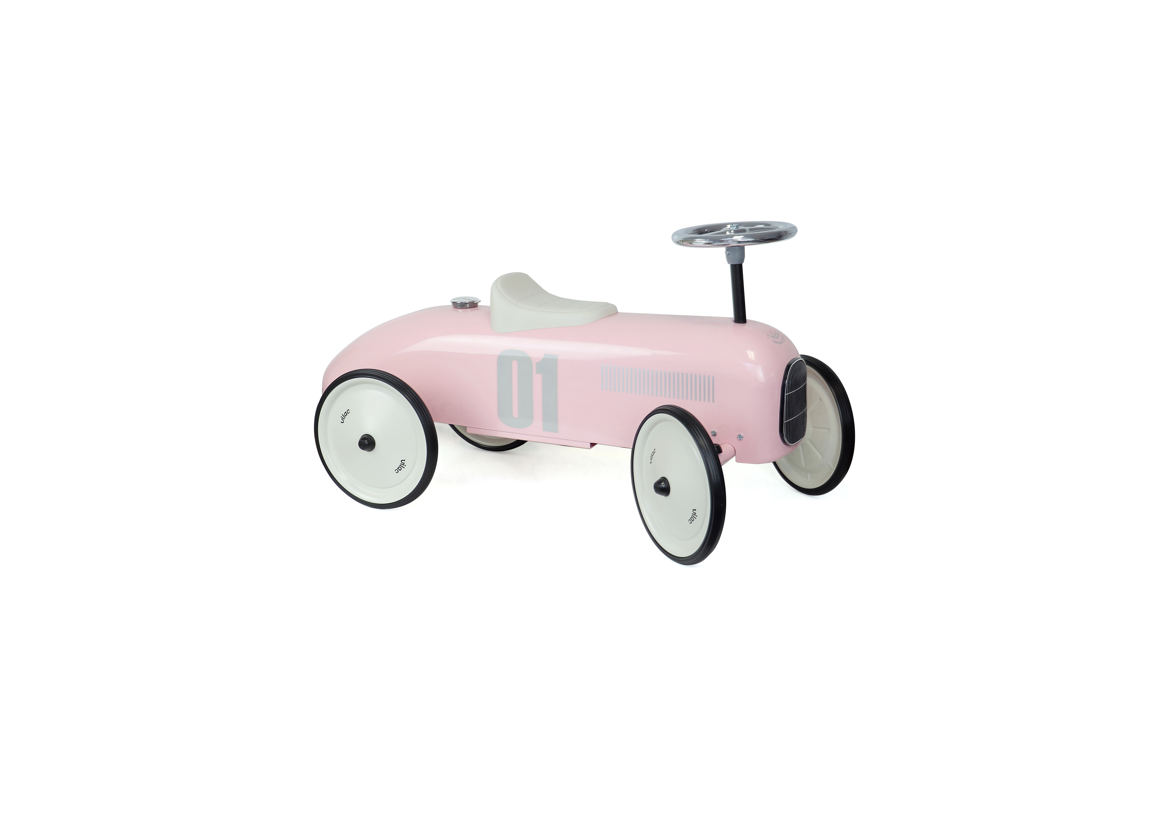 Vintažinė metalinė paspiriama mašinėlė (šviesiai rožinė)